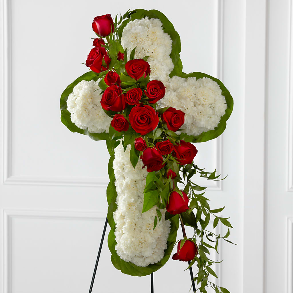 Floral Cross Easel – C IMONDI & SON FLORIST & GREENHOUSE, Pawtucket RI