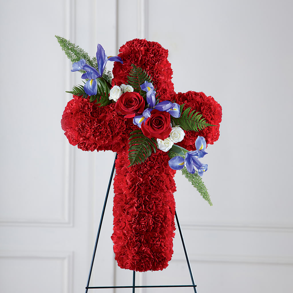 Faithful Hero Floral Cross – C IMONDI & SON FLORIST & GREENHOUSE, Pawtucket RI