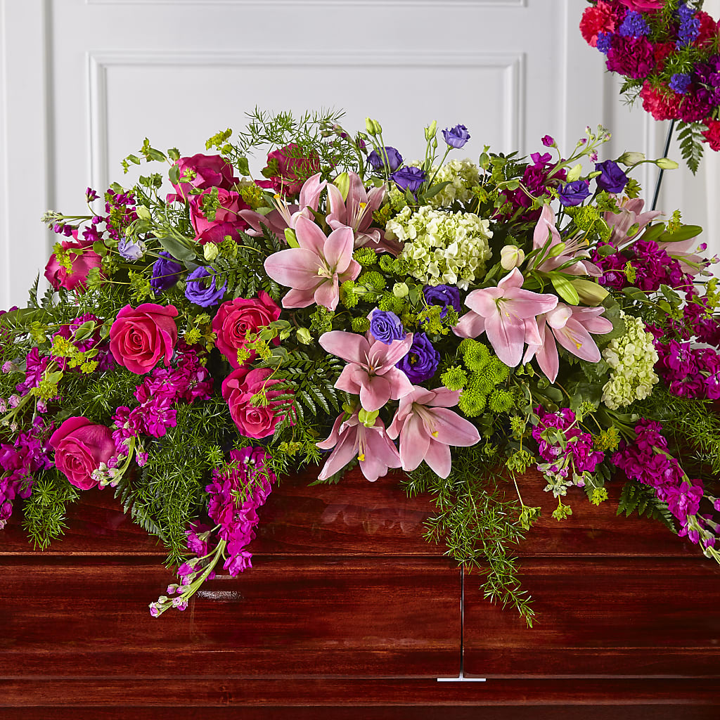 Radiant Tribute Casket Spray – C IMONDI & SON FLORIST & GREENHOUSE, Pawtucket RI