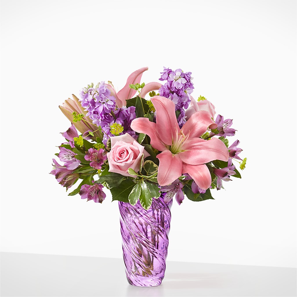 Precious Petals Bouquet with Luxe Swirl Vase – C IMONDI & SON FLORIST & GREENHOUSE, Pawtucket RI