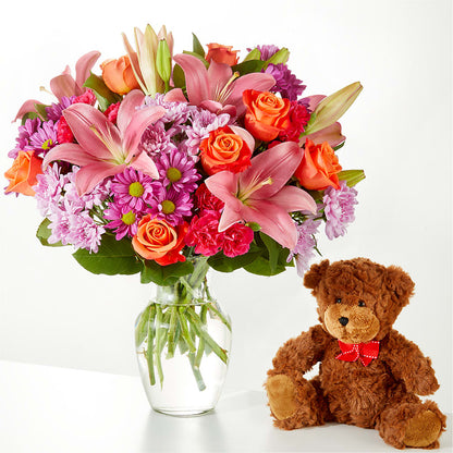 One and Only Bouquet and Bear Bundle – C IMONDI & SON FLORIST & GREENHOUSE, Pawtucket RI