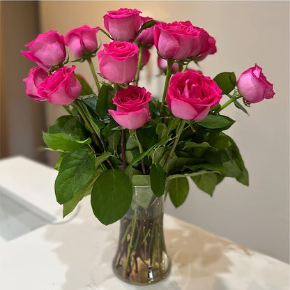 Long Stem Pink Rose Bouquet – C IMONDI & SON FLORIST & GREENHOUSE, Pawtucket RI