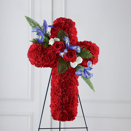 Faithful Hero Floral Cross – C IMONDI & SON FLORIST & GREENHOUSE, Pawtucket RI