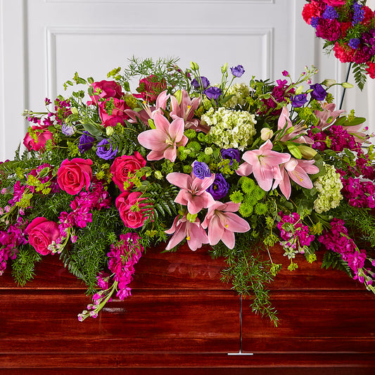 Radiant Tribute Casket Spray – C IMONDI & SON FLORIST & GREENHOUSE, Pawtucket RI
