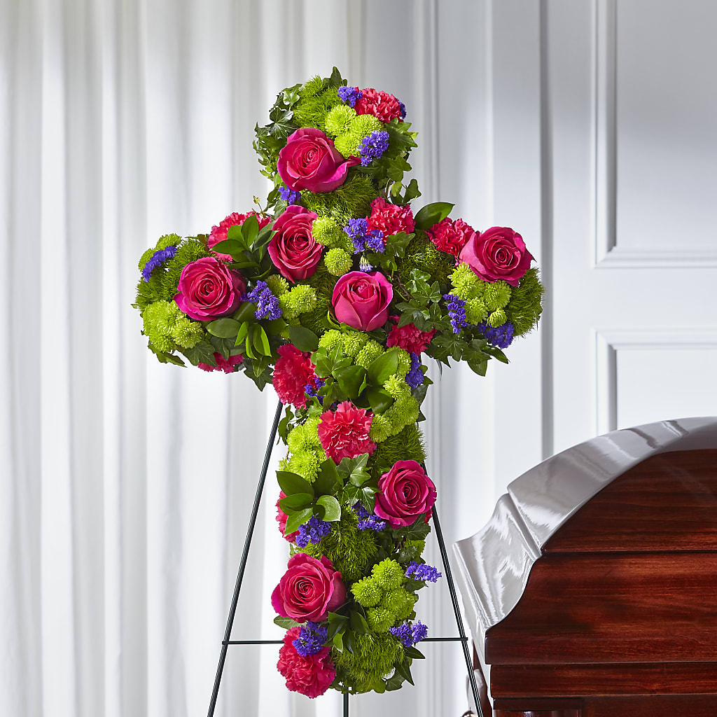 Tribute Rose Floral Cross – C IMONDI & SON FLORIST & GREENHOUSE, Pawtucket RI