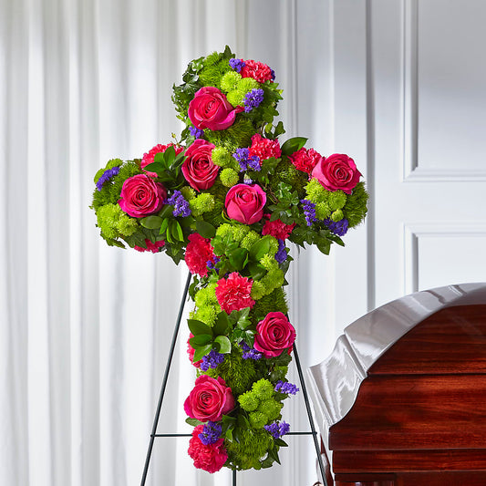 Tribute Rose Floral Cross – C IMONDI & SON FLORIST & GREENHOUSE, Pawtucket RI